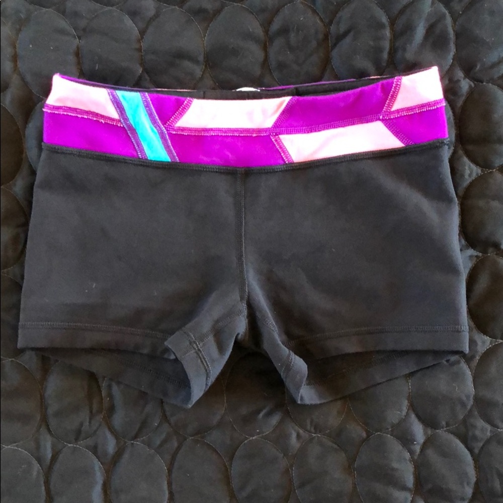 Ivivva {Lululemon’s brand for girls} Rhythmic shorts.  Reversible.